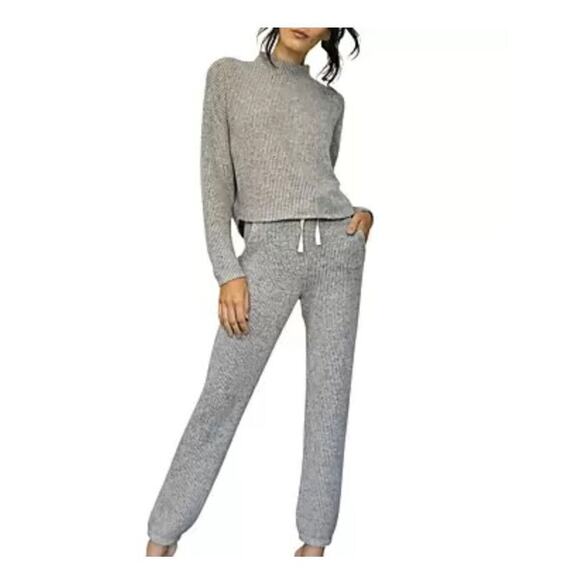 Lblc The Label Mariela Cozy Jogger Pants Beige/Black Size M - Picture 1 of 1